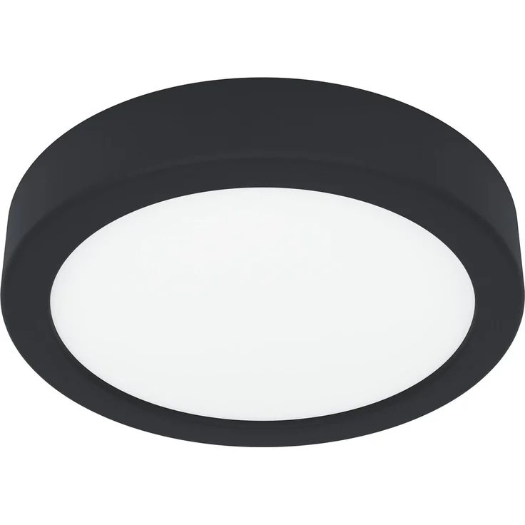 EGLO LED Deckenleuchte Fueva 6, runde Badezimmer Deckenlampe, Badlampe Decke aus Kunststoff in Schwarz und Weiß, Deckenbeleuchtung warmweiß-kaltweiß, IP44, Ø 16,5 cm