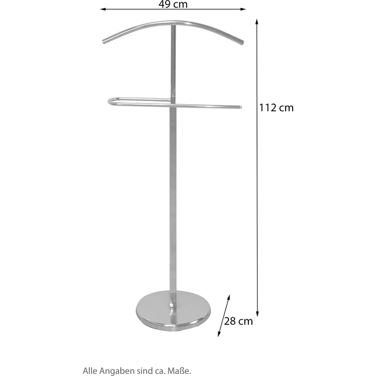 Herrendiener, Stummer Diener komplett aus Metall, verchromt – Bild 4