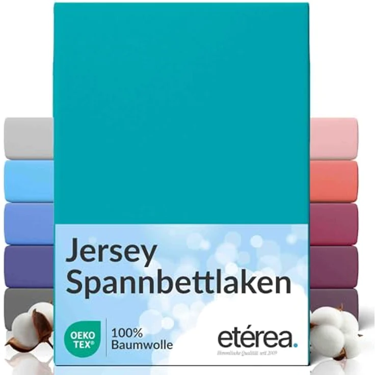 etérea Comfort Jersey Spannbettlaken Ocean 180x200 cm - 200x200 cm – Bild 2