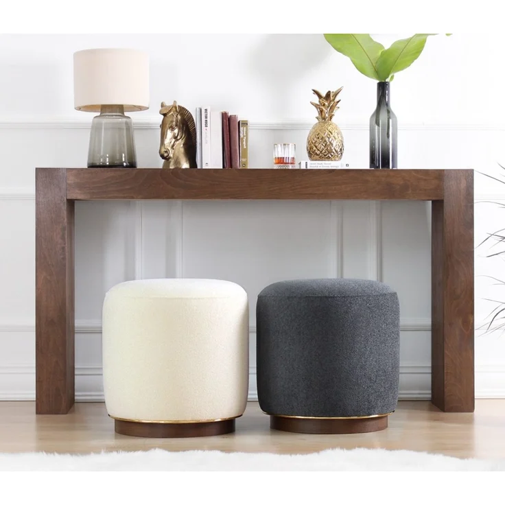 Hanah Home 'Zeone - Cream' Pouffe, Creme, 42 x 43 x 42 cm – Bild 4