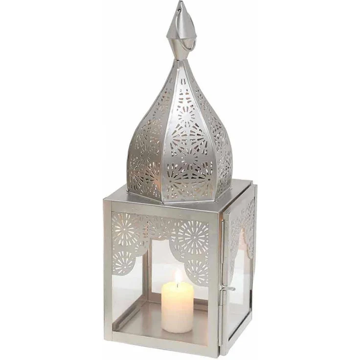 Orientalisches Windlicht Modena Silber M – Bild 6