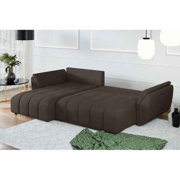 AX LIVING L Form braune Ecksofa Verciani Schlaffunktion Bettkasten 280 – Bild 4