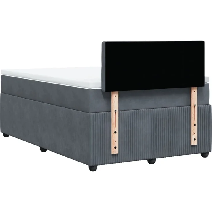 vidaXL Boxspringbett mit Matratze Dunkelgrau 120x200 cm Samt 3290023 – Bild 8