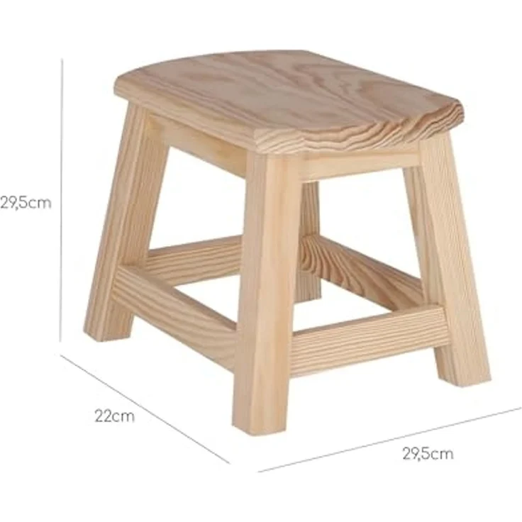 Aranaz Kleiner ovaler Hocker ohne Lack – Bild 2