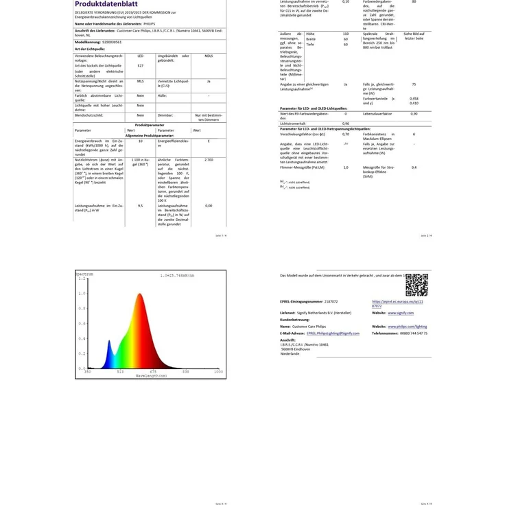 Philips Hue Smart LED A60 Lampe, warmes Weißlicht 2700K, E27 Fassung, 9,5W, 1100 Lumen, dimmbar, kompatibel mit Alexa, Google Assistant und Apple Home, 2er Pack – Bild 6