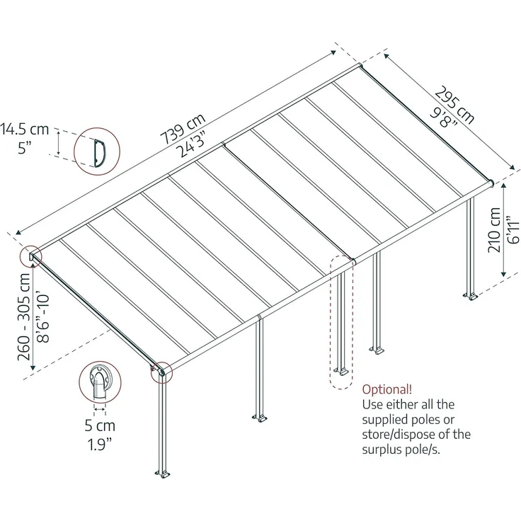Palram - Canopia Aluminium Terrassenüberdachung – Bild 2