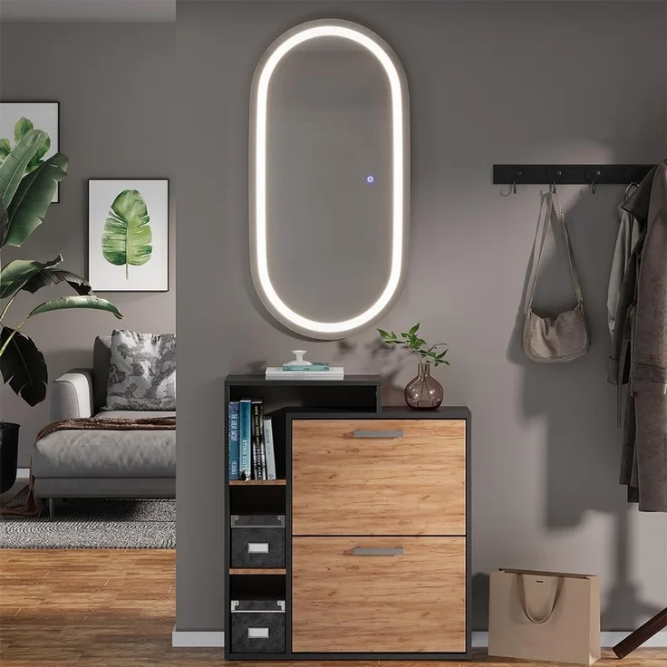 Badezimmerspiegel Miral Glas 100 x 50 cm mit Frontlight Beleuchtung Vicco – Bild 7