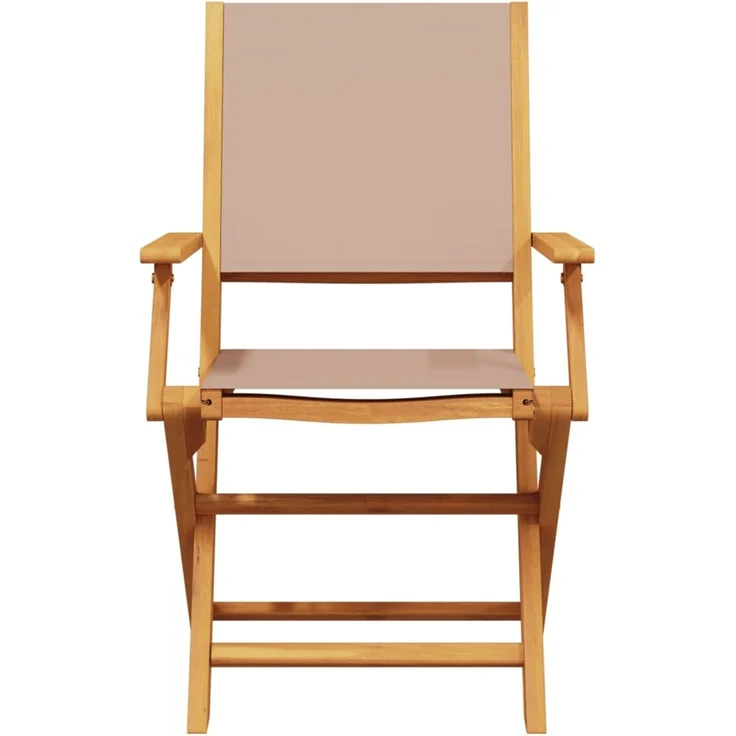 vidaXL Gartenstühle 4 Stk. Klappbar Taupe Stoff und Massivholz 3214580 – Bild 4