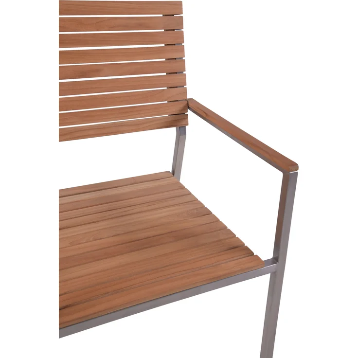 Garten-Sitzgruppe FRIDA 5-tlg. - Teak, Natur | Gartenmöbel-Set Gartengarnitur Garten-Essgruppe mit Stühlen und Esstisch – Bild 9