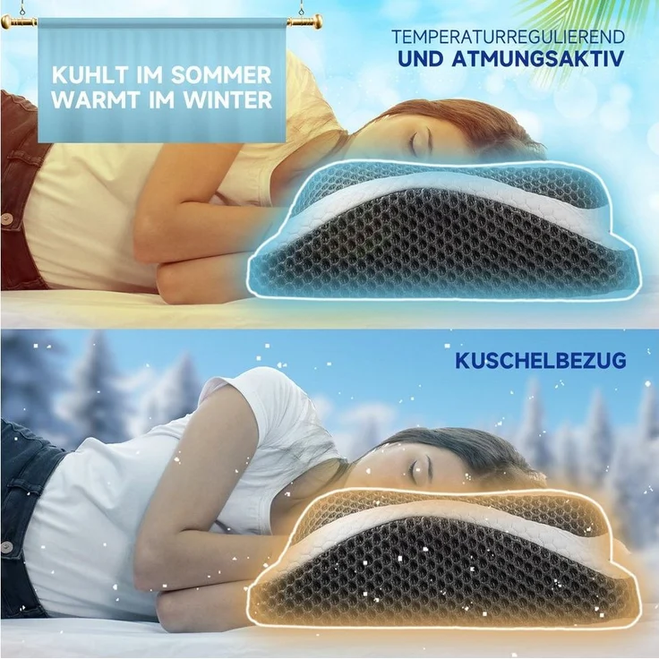 Esun Kissenbezug Kissenbezug für IDEA Nackenkissen Kissen mit Kühl- und Wärmeeffekt, Kopfkissenbezüge nur für IDEA-Kissen – Bild 4