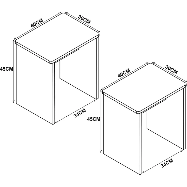 VCM Essgruppe Esal 918354 Anthrazit / Honig-Eiche H. 45 x B. 40 x T. 30 cm – Bild 2