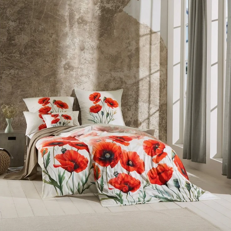 Erwin Müller Bettwäsche Bettwäsche, Mako-Satin, Blumen – Bild 3