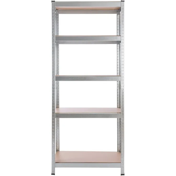 Arebos Schwerlastregal 180 x 75 x 30 cm 350 kg Steckregal Kellerregal verzinkt, Stück, Höhe 180 cm, Traglast 350 kg,Stecksystem