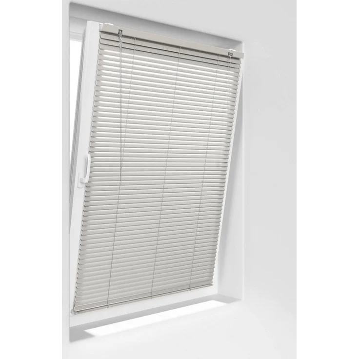 Victoria M. Jalousie LightLess Prime Aluminium-Jalousie 50x130 cm Pfefferweiß-Beige matt, mit Bohren, ohne Bohren, geklemmt oder verschaubt, L Profil 25 mm Lamellen, feuchtigkeitsbeständig, verdunkelnd – Bild 4