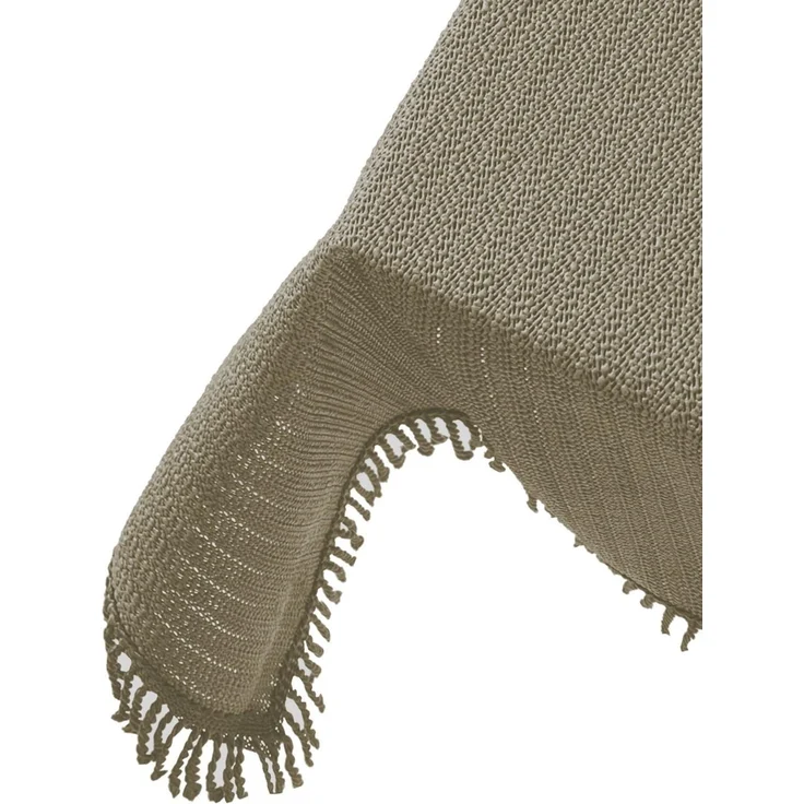 Brandsseller Gartentischdecke 130x160 cm Tischdecke mit Fransen Outdoor Tischtuch rechteckig Weichschaum für Garten, Terrasse, Balkon wetterfest rutschfest - Cappuccino