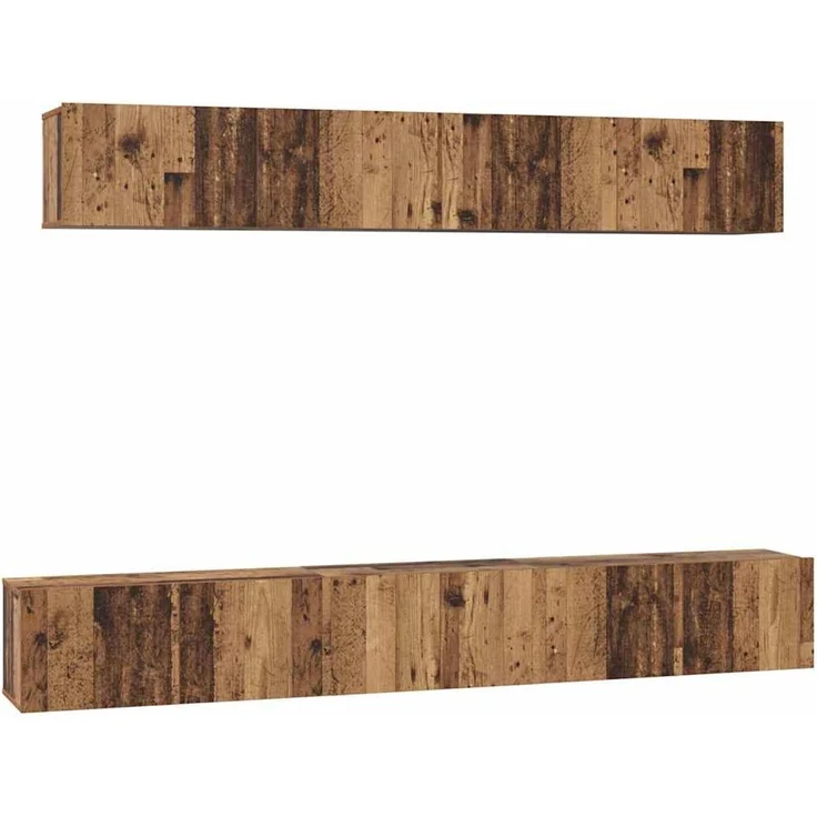 vidaXL TV-Schrankset Wandmontiert 5 pcs Altholz Holzwerkstoff 3393384 – Bild 1