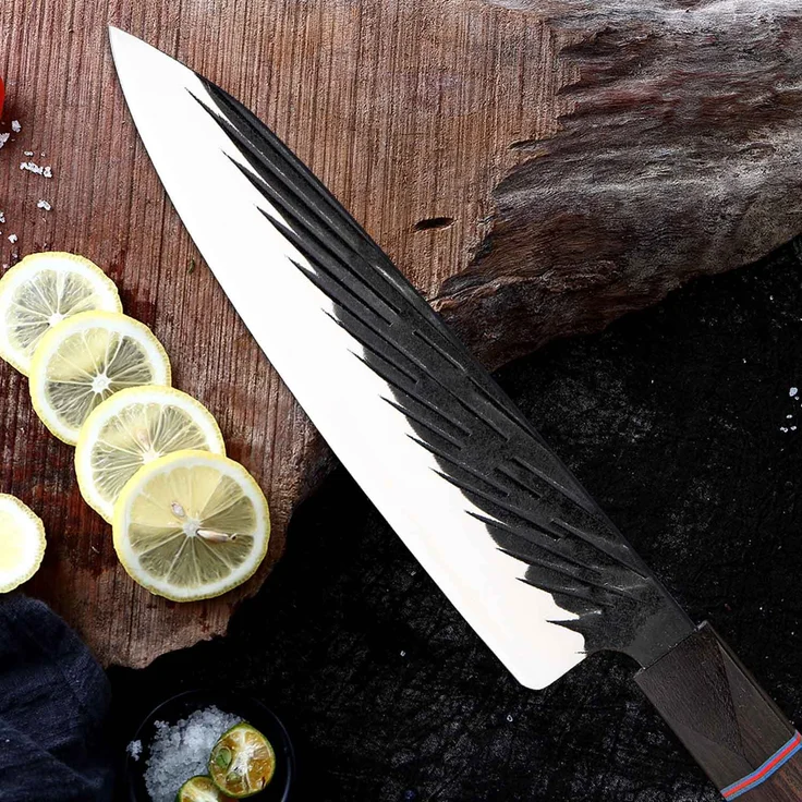Mehrzweck Kochmesser Set- 8 Universalmesser, die unverzichtbaren, professionellen Küchenmesser Edelstahl mit sehr schön geformten eckigem Griff – Bild 4