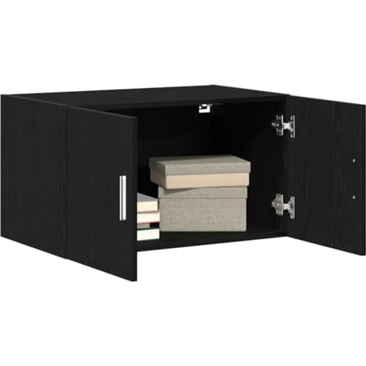 vidaXL Wandschrank Wandmontiert Schwarz Eichen-Optik 70 x 42,5 x 40 cm 869152 – Bild 2