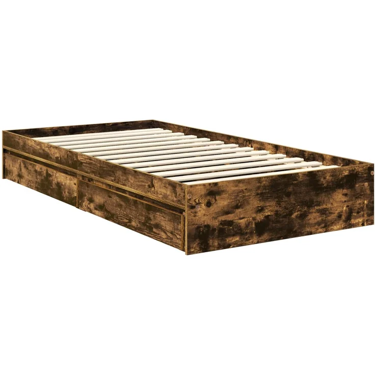 vidaXL Aufbewahrungsbett Geräucherte Eiche 100 x 200 cm Holzwerkstoff 3413538 – Bild 5