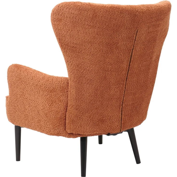 Lounge-Sessel HWC-K37, Cocktail-\/Ohrensessel Polsterstuhl Retro Vintage Stoff Chenille (500g\/m²) ~ orange – Bild 6