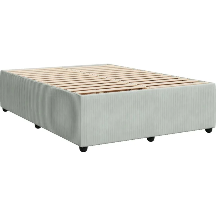 vidaXL Boxspringbett mit Matratze Hellgrau 160x200 cm Samt 3290094 – Bild 9