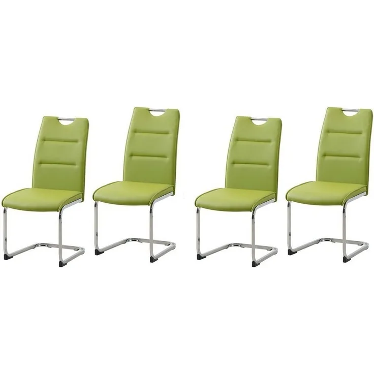 HTI-Living Freischwinger Schwingstuhl DannyC PU Grün (Set, 4 St), Freischwinger Esszimmerstuhl Kunstleder