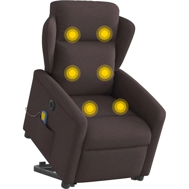 vidaXL Elektrischer Massagesessel mit Aufstehhilfe Dunkelbraun Stoff 3303169 – Bild 2