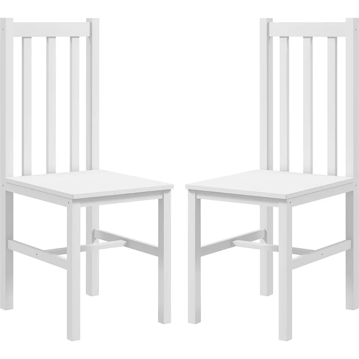 Wohnora-2er-Set Küchenstühle Esszimmerstühle Stühle, Massivholz, modernes Design, 38, 5 cm x 47,5 cm x 99 cm, Weiß,H 990cm x T 475cm x B 385cm – Bild 1