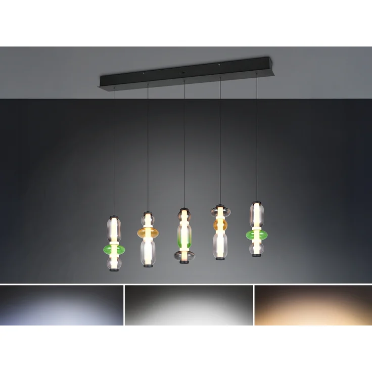 Moderne LED Pendelleuchte MINERVA 5-flammig, höhenverstellbar, Breite 100cm – Bild 4