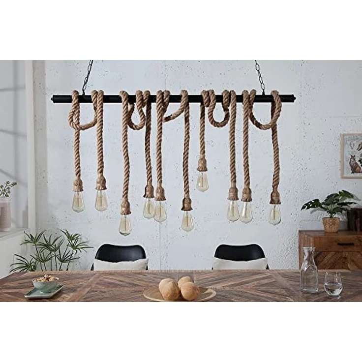 riess-ambiente Hängeleuchte SEVEN SEAS II 120cm natur, ohne Leuchtmittel, Wohnzimmer · Tau · Holz · Esszimmer · Maritim – Bild 4