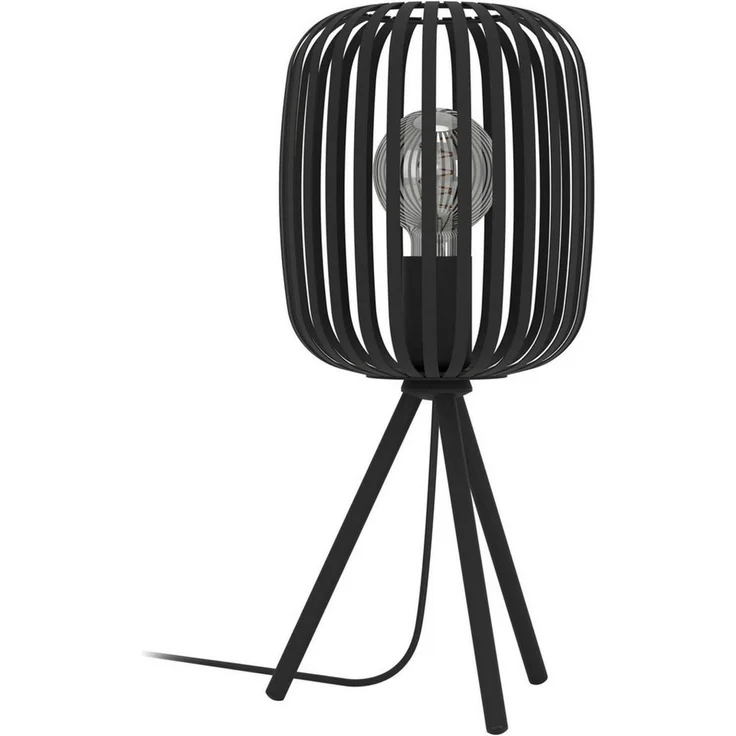 EGLO Tischlampe Romazzina, Stativ Nachttischlampe, Dreibein Tischleuchte aus Metall in Schwarz, Deko Schlafzimmer, Wohnzimmer Tisch Lampe mit E27 Fassung – Bild 4