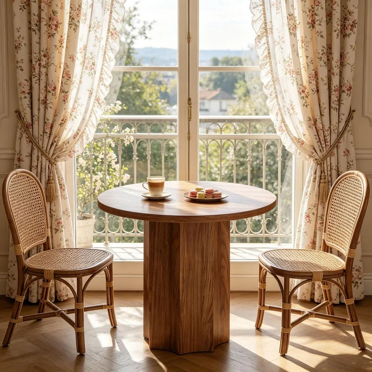 Moderne Besprechungstisch,Runder Bürotisch,Kleine Kaffeetisch,Konferenztisch(nur Tisch)--Braun--80x80x75.5cm--YOUDENOVA – Bild 1