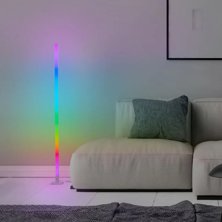 Brilliant LED Stehlampe Neele LED Stehleuchte, 150 cm, digitales RGB, Musiksensor, dimmbar, weiß – Bild 1