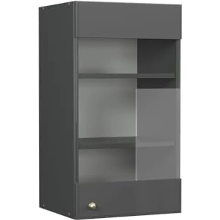 Küchenglasschrank Fame-Line Anthrazit-Gold Landhaus 40 cm Vicco – Bild 2