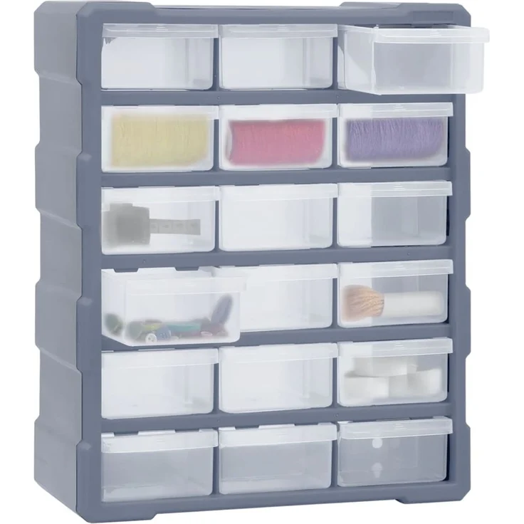 vidaXL Multi-Schubladen-Organizer 18 Schubladen 38x16x47 cm 149598 – Bild 3