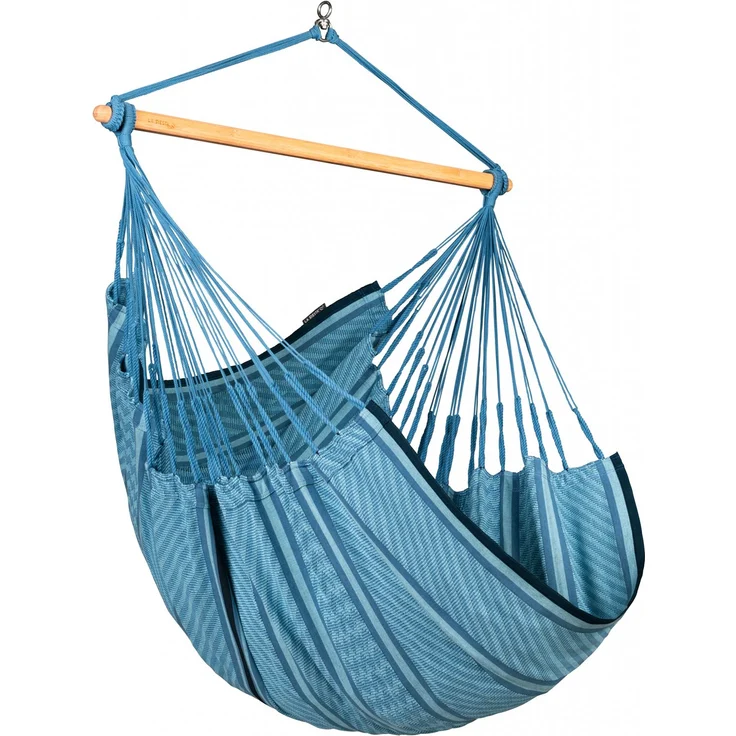 La Siesta Hängesessel HABANA Comfort zebra blau Lounger aus Bio-Baumwolle Hängematte Hängestuhl – Bild 1
