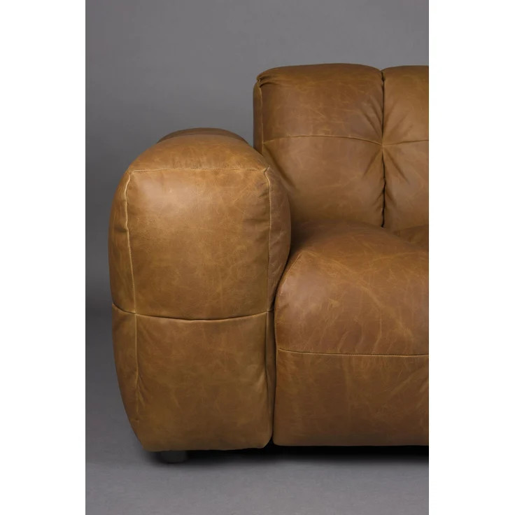 HACKMAN 3-Sitzer Sofa Echtleder Cognac von DUTCHBONE – Bild 4