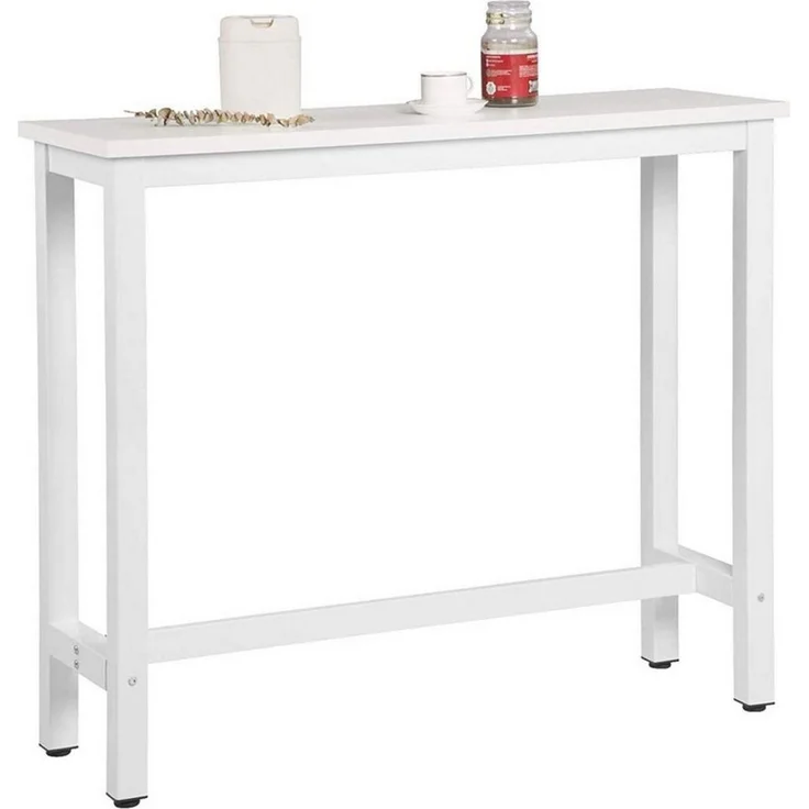 1x Bartisch Bistrotisch Metallgestell Tischplatte aus MDF weiß – Bild 2