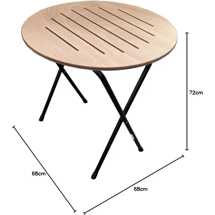 CASTELMERLINO Tisch Silvia Klapptisch, Metall, Okume Naturale, Rotondo – Bild 2
