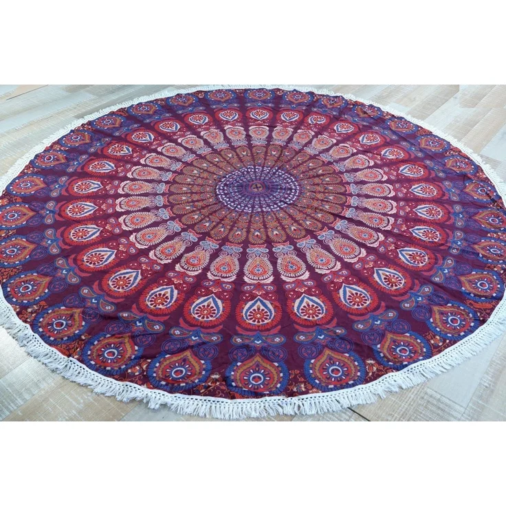 Guru-Shop Tagesdecke Rundes indisches Mandala Tuch, Boho Tagesdecke,.. – Bild 2