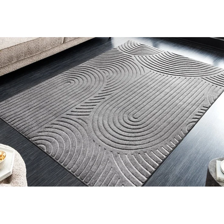 riess-ambiente Designteppich ART DECO 230x160cm grau · Kurzflor-Teppich mit Hoch-Tief-Effekt, rechteckig, Höhe: 15 mm, Wohnzimmer · Indoor · 3D-Effekt · Modern · Schlafzimmer – Bild 2