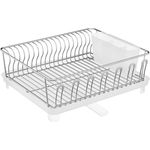 mDesign Abtropfgestell Geschirrabtropfer Besteckkorb Metall Kunststoff Silber