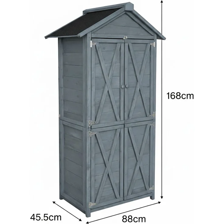 Werkzeugschrank aus Holz, ca. 88 x 45,5 x 168 cm, grau – Bild 4