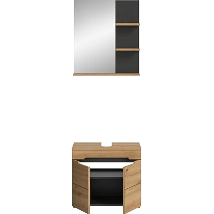 Xonox Canu Badkombination (B/H/T: 63x193x34 cm) in Basalt grau Nachbildung und Artisan Nachbildung – Bild 6