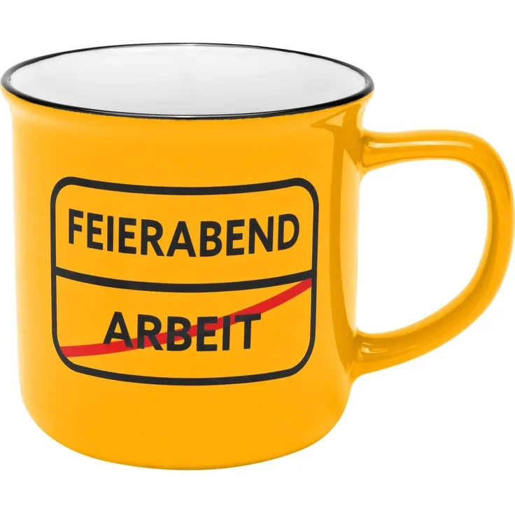 Tasse Lieblings-Becher Kaffeetasse Emaille-Optik Sheepworld Feierabend 48947