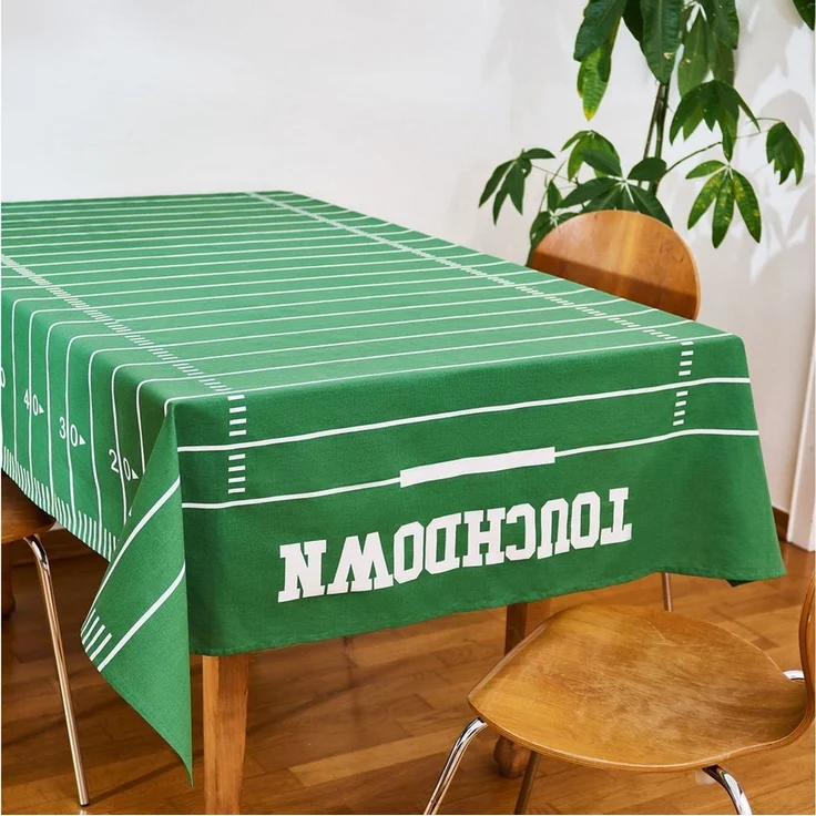 40YARDS Tischdecke American Football Tischdecke aus 100% Baumwolle im Spielfeld Design (1-tlg), Größe: 200 x 140 cm, Flächengewicht: 200g/m²