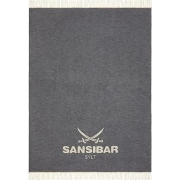 Plaid Wohndecke Jacquard Scotch Decke mit dekorativem Logo und Fransen, Sansibar Sylt, Wohndecke mit eingefasster Ziernaht und Fransen – Bild 6