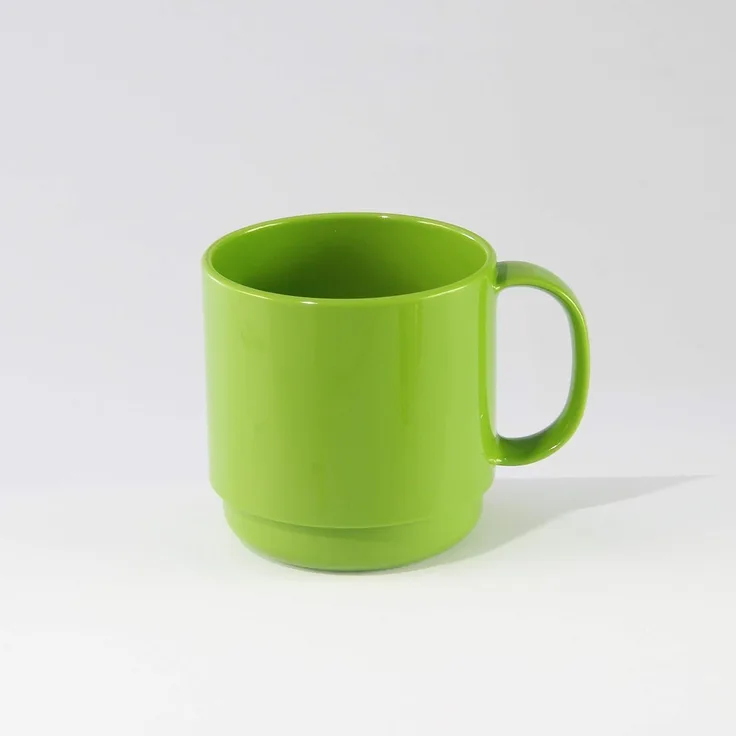 Ornamin Becher 220 ml grün (Modell 508) - Mehrweg-Becher Kunststoff, Kaffeebecher, Henkelbecher
