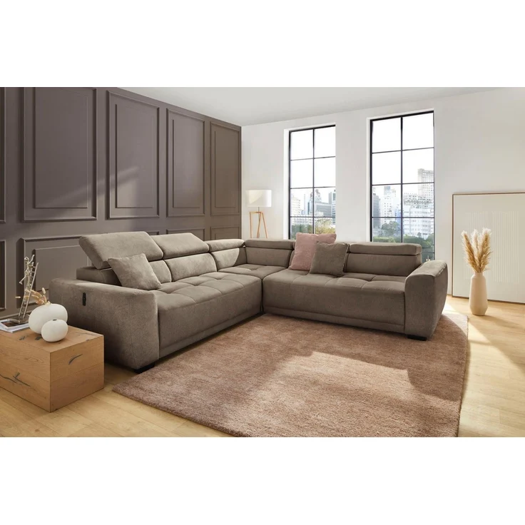 Jockenhöfer Gruppe Wohnlandschaft Monza L-Form, B: 292x292 cm, mit 30 cm elektr. Sitztiefenverstellung, 140kg Belastbarkeit je Sitz, Kopfteilverstellung & USB-Anschluss – Bild 5