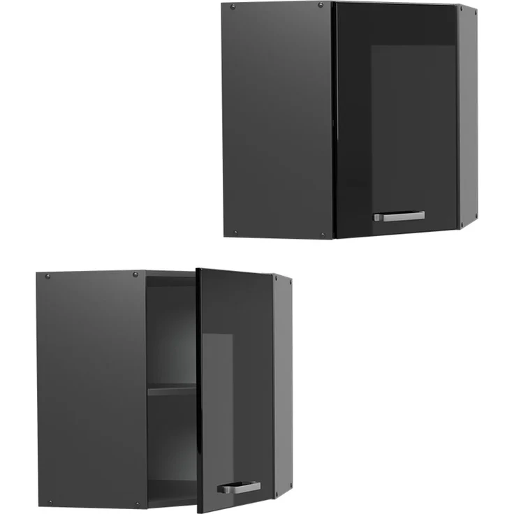 Eckhängeschrank R-Line Schwarz Hochglanz 57 cm Vicco – Bild 5